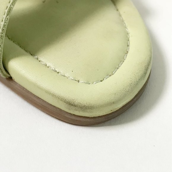 Sudini Lime Green Open Toe Wedge Sandals - Picture 8 of 10